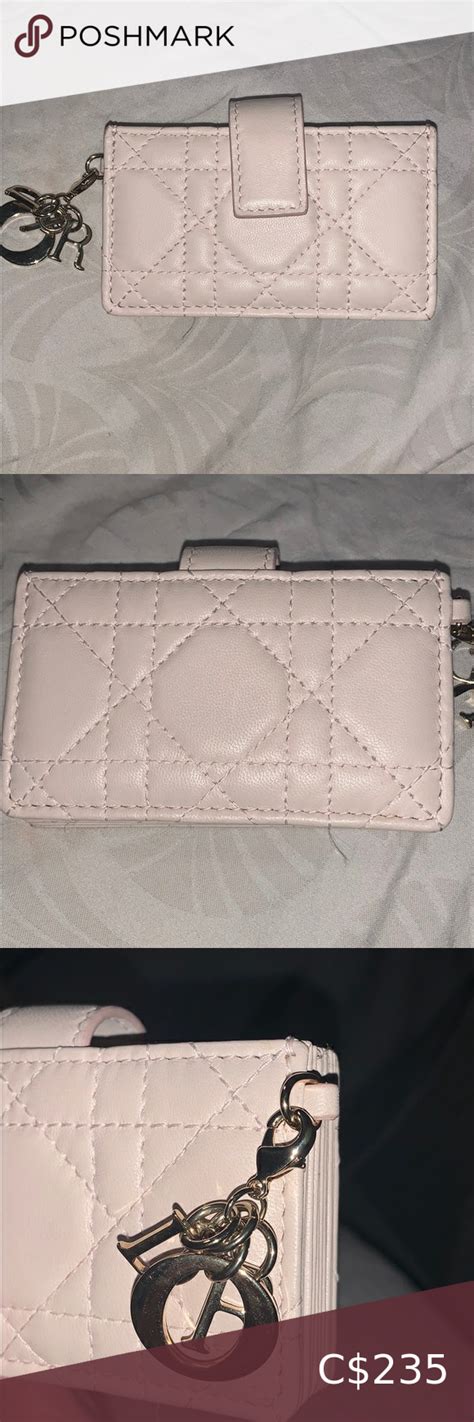 pink dior card holder|dior card holder keychain.